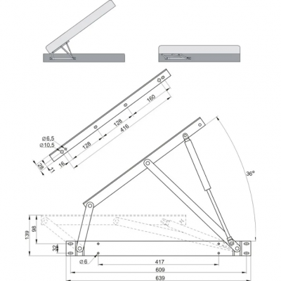 559 Механизм (полимер) без газ.пружины