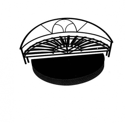 Кровать круглая (с коробом,с комплектом опор) длинная спинка